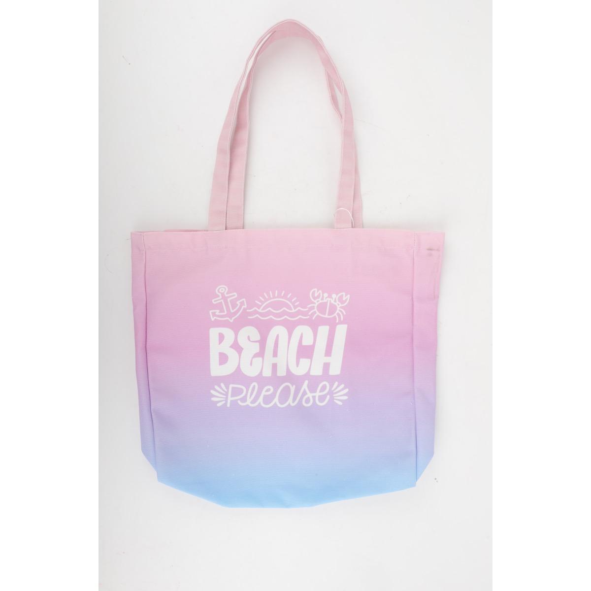 Borsa mare donna degradè aperta sacca shopping ''Beach please'' Verve