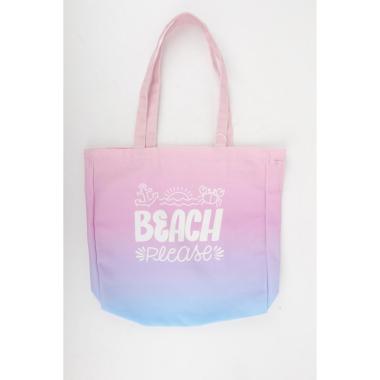 Borsa mare donna degradè aperta sacca shopping ''Beach please'' Verve