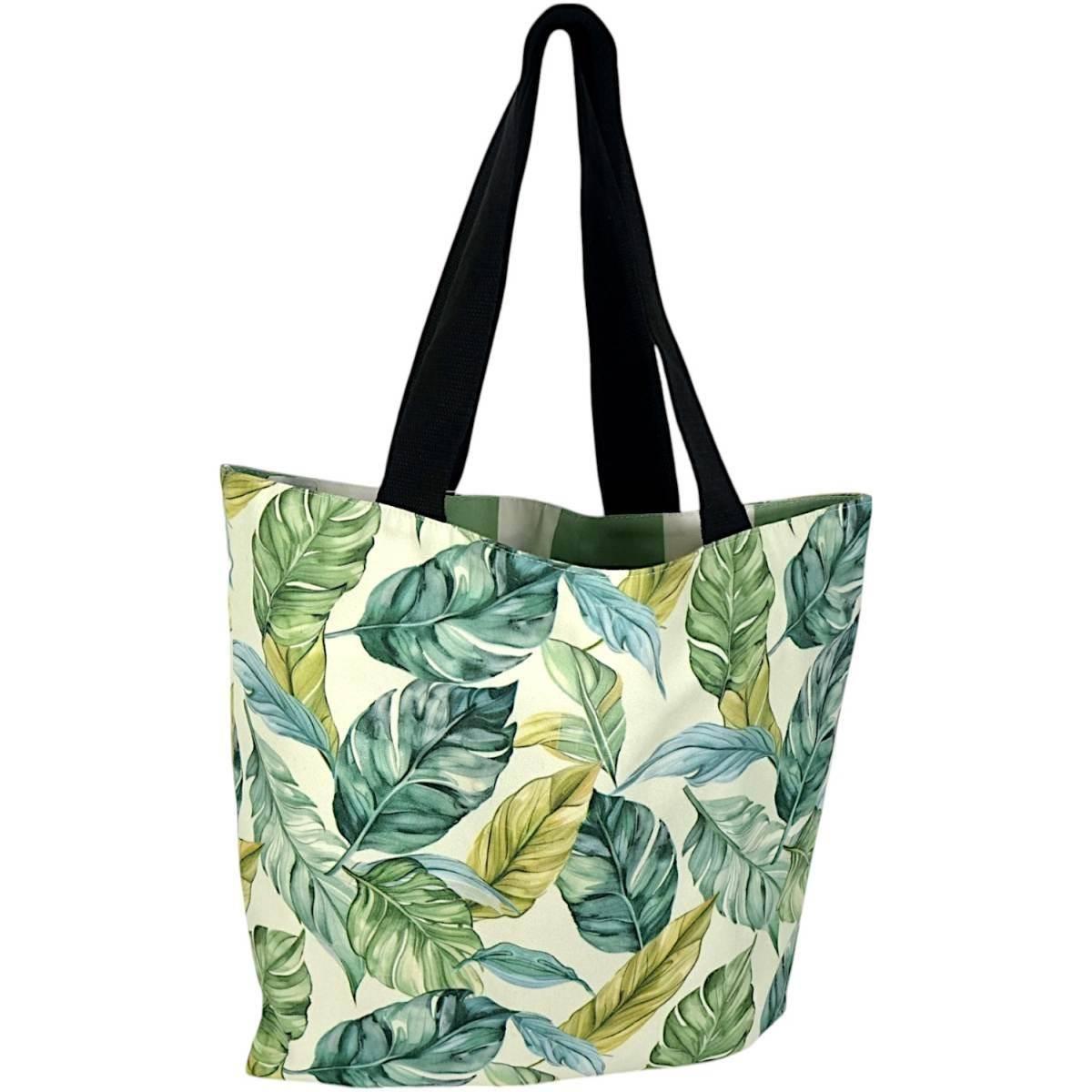 Borsa mare donna double face reversibile stampa botanica Verve