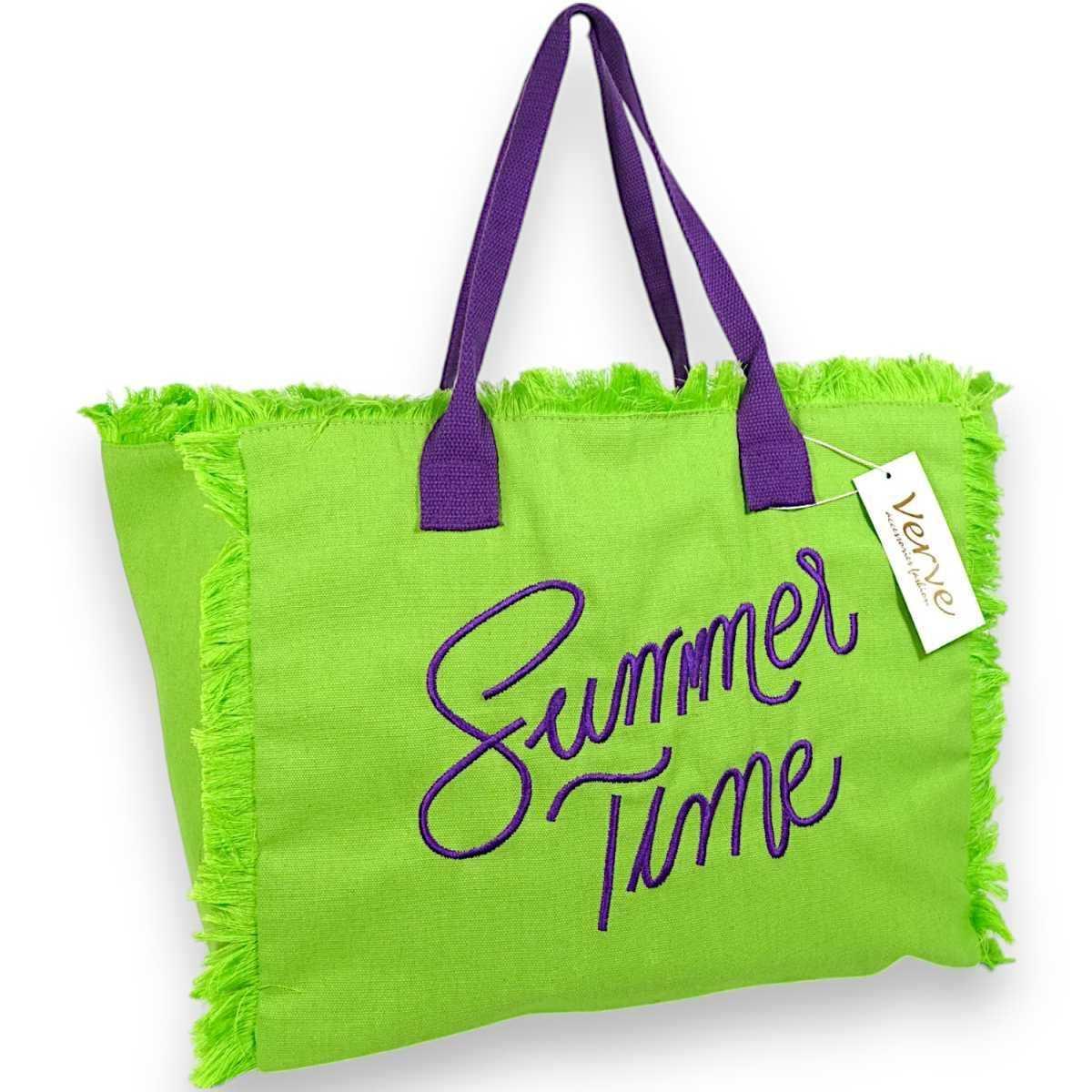 Borsa mare donna aperta profili sfrangiati ''Summer Time'' Verve