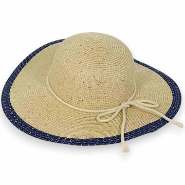 Cappello mare donna a falda larga con fiocco in corda Verve