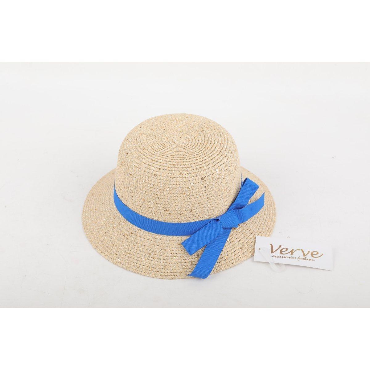 Cappello mare donna cloche con fiocco azzurro e micro brillantini Verve
