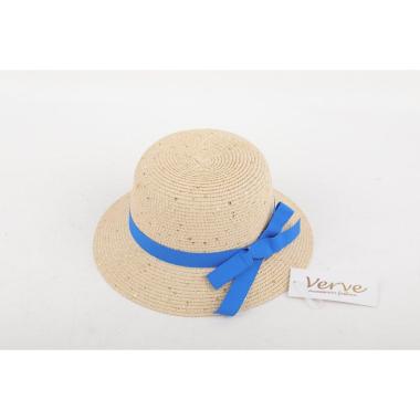 Cappello mare donna cloche con fiocco azzurro e micro brillantini Verve