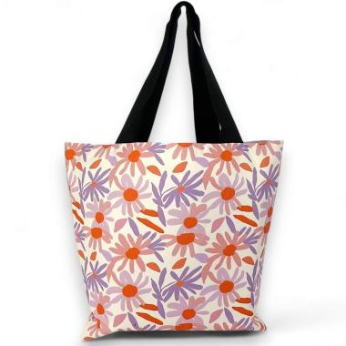 Borsa mare donna double face reversibile stampa fiori Verve