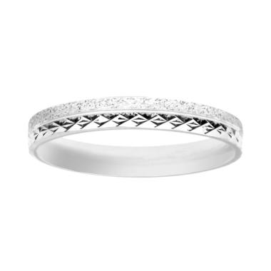 Anello Fedina di Fidanzamento Lui e Lei Diamantata in ARGENTO 925 Galvanica Rodio