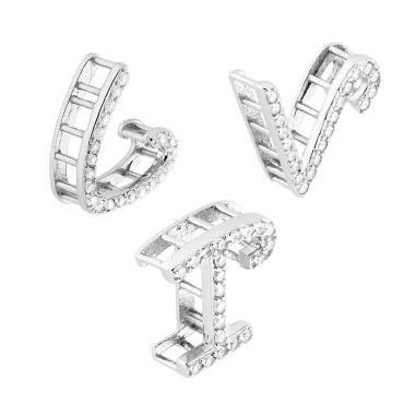 Ciondolo Lettera nome Iniziale Tridimensionale con Zirconi Bianchi in ARGENTO 925 Galvanica Rodio