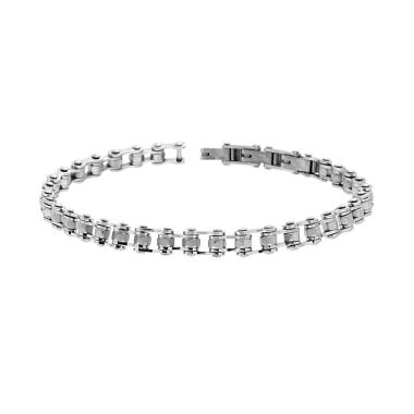 Bracciale Uomo Maglia Imperniata Catena Bicicletta mm 6.2 in ACCIAIO