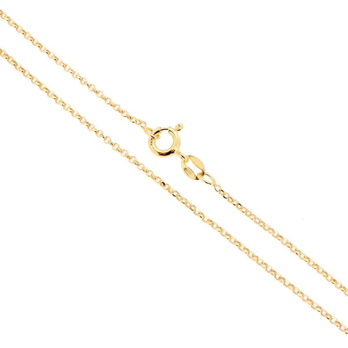 Catena Rolo Diamantata 022 sezione mm 1.5 lunghezza cm 50 in ARGENTO 925 Galvanica Oro