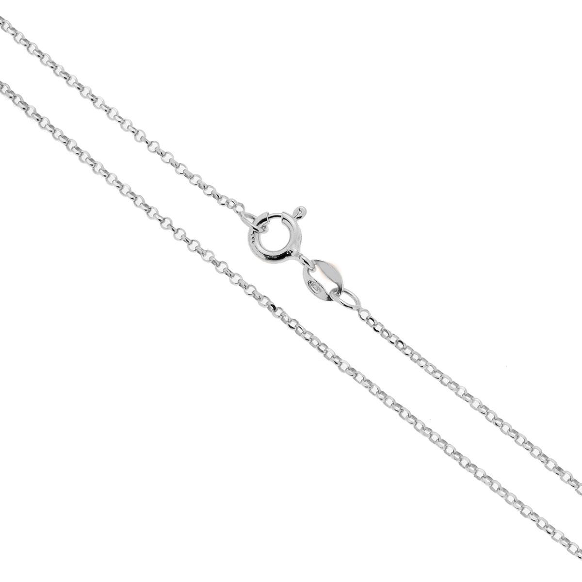 Catena Rolo Diamantata 022 sezione mm 1.5 lunghezza cm 40 in ARGENTO 925 Galvanica Rodio