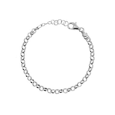 Bracciale Catena Rolo mm 5 in ARGENTO 925 Galvanica Rodio