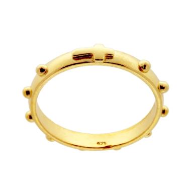 Anello Fedina Rosario mm 3 in ARGENTO 925 Galvanica Oro