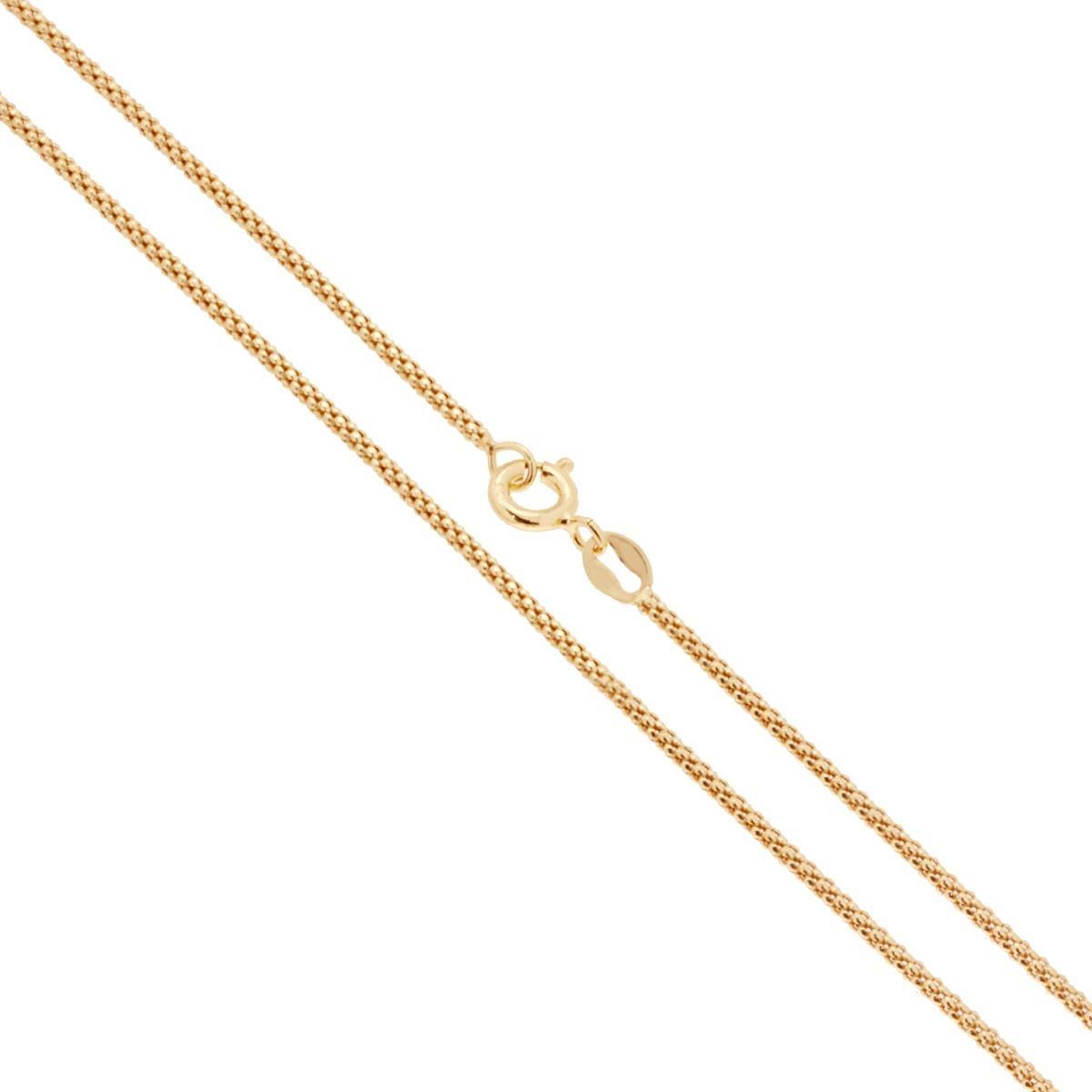 Catena Coreana Bombata Diamantata 160 sezione mm 1.6 lunghezza cm 40 in ARGENTO 925 Galvanica Oro