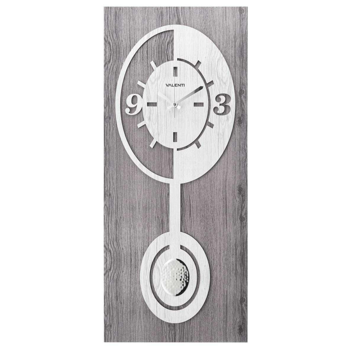 Orologio da parete su base legno 80x35 cm laserato stile cerchi