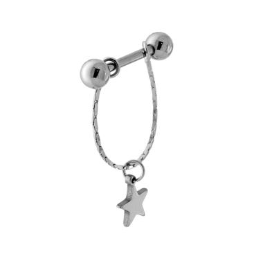 Body Piercing Capezzolo Nipple Shield Barbell mm 22x30 con Catena e Stella pendente in ACCIAIO Chirurgico