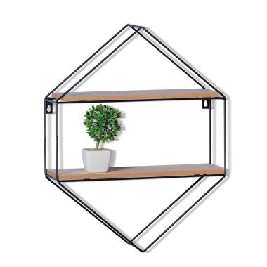 Mensola in ferro con 2 ripiani 36x10xh.46 cm