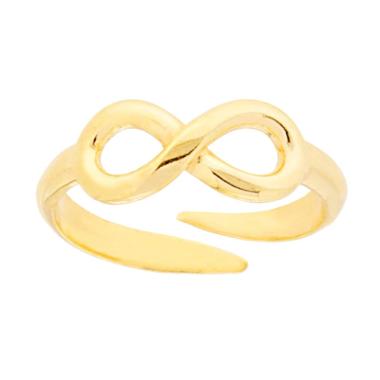 Anello Infinito con lavorazione lucida in ARGENTO 925 Galvanica Oro