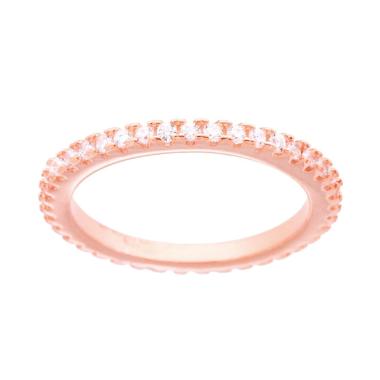 Anello Eternity Veretta a giro con Cubic Zirconia Bianchi in ARGENTO 925 Galvanica Rosa