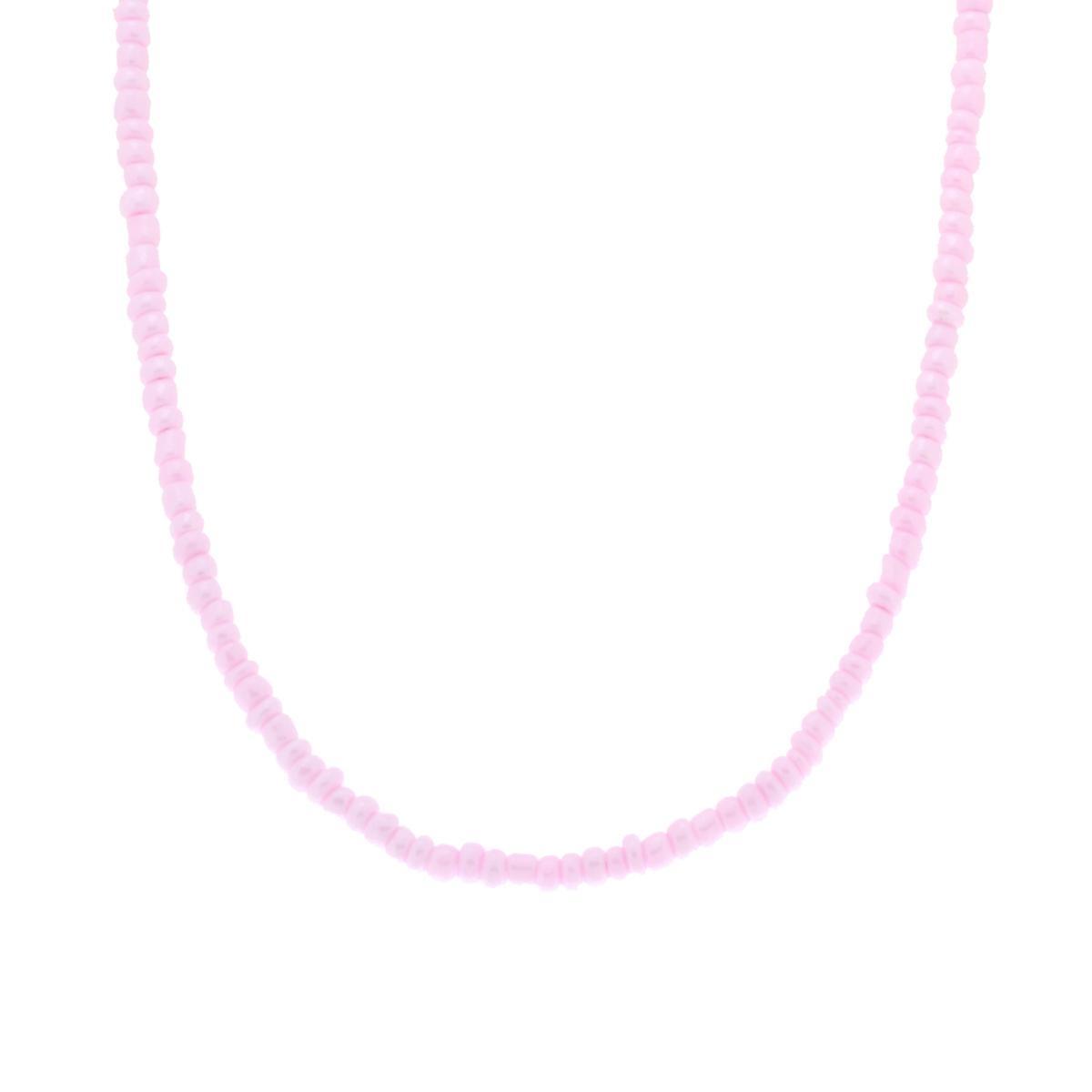 Collana con Perline Rosa in ARGENTO 925 Galvanica Rosa