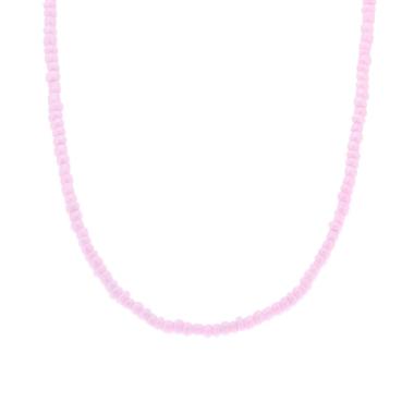 Collana con Perline Rosa in ARGENTO 925 Galvanica Rosa