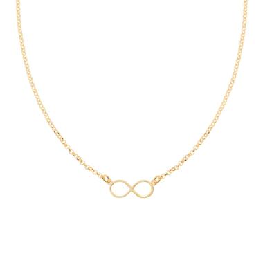 Collana Catena Rolo Diamantata con Infinito in ARGENTO 925 Galvanica Oro