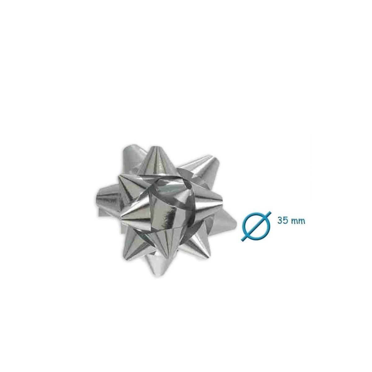 Coccarde adesive metallizzate argento mm. 6,5