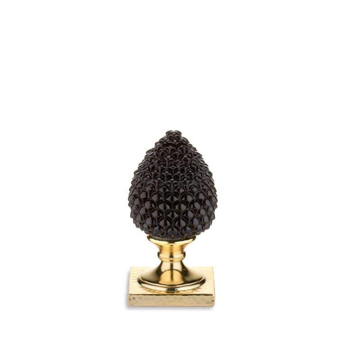 Pigna nera base oro altezza 13 cm