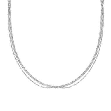 Collana tre fili Grumetta Diamantata in ARGENTO 925 Galvanica Rodio