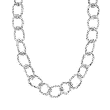 Collana Catena Maglia Coreana Diamantata in ARGENTO 925 Galvanica Rodio