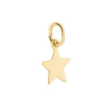 Ciondolo Medaglietta Stella mm 8 plain in ARGENTO 925 Galvanica Oro