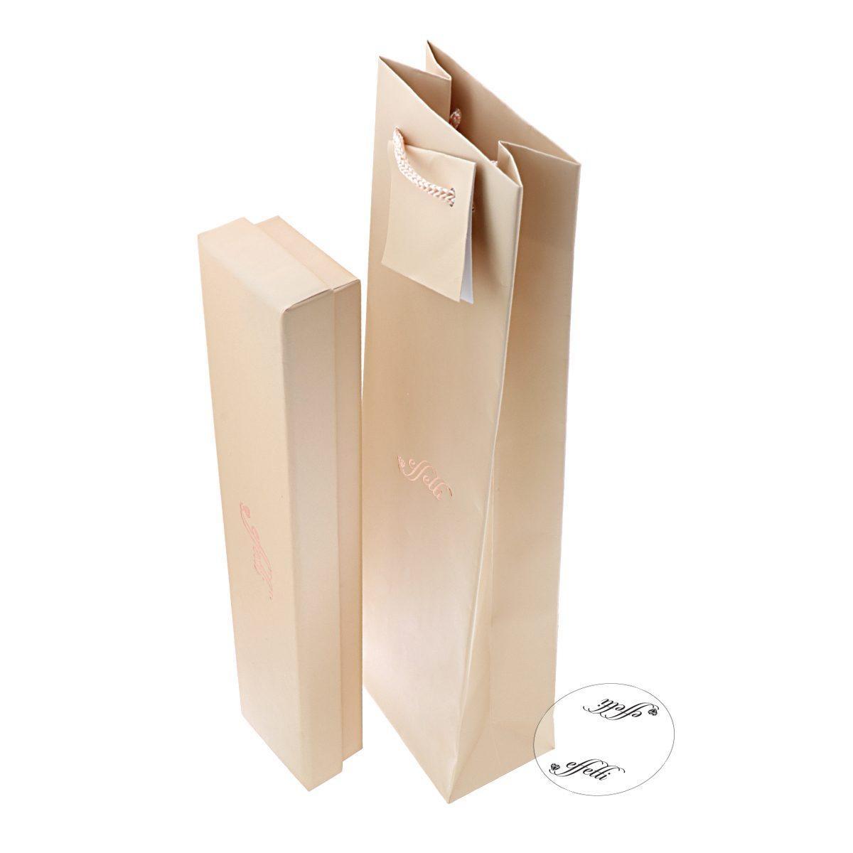 Astuccio per Bracciale cm 22.5 x 4.5 h 3 colore Crema con Shopper inclusa brand EFFETTI