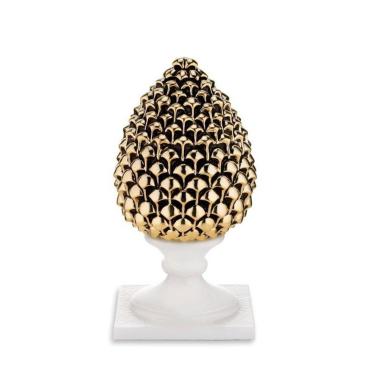 Pigna oro base bianca altezza 13 cm