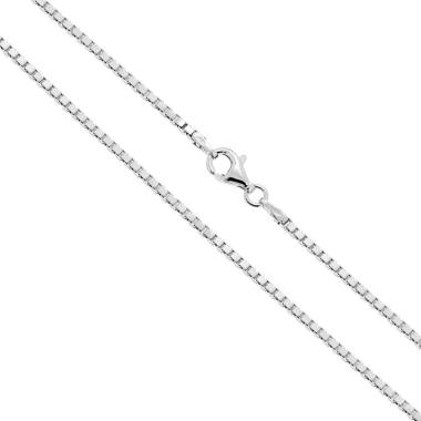 Catena Veneziana Diamantata 035 sezione mm 1.7 lunghezza cm 60 in ARGENTO 925 Galvanica Rodio