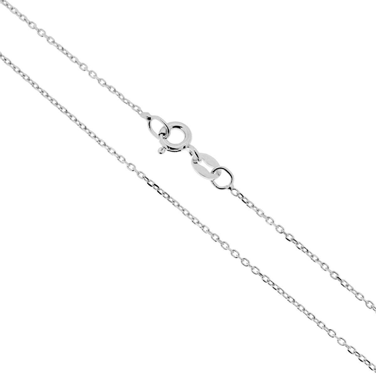 Catena Forzatina 030 sezione mm 1.1 lunghezza cm 40 in ARGENTO 925 Galvanica Rodio
