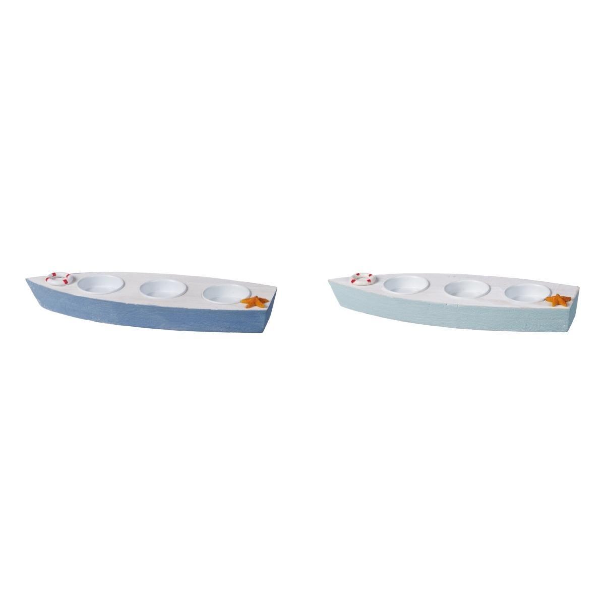 Barca porta tea light da 3 24,5x9xh3 cm linea mare