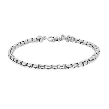 Bracciale Catena Veneziana Tonda in ARGENTO 925 Galvanica Rodio