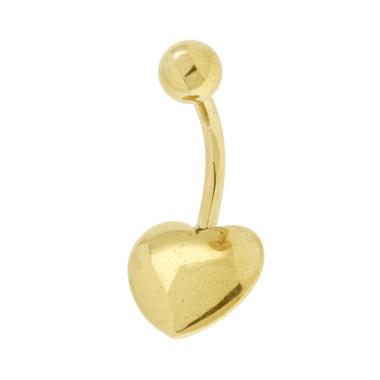 Body Piercing Banana mm 23 con Cuore mm 11 in ACCIAIO Chirurgico colore Oro