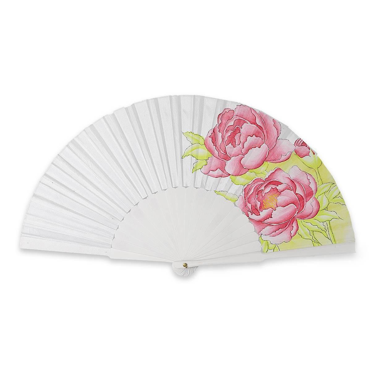 Ventaglio bianco con stampa floreale