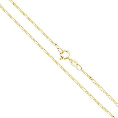 Catena Figaro 040 sezione mm 1.4 lunghezza cm 60 in ARGENTO 925 Galvanica Oro