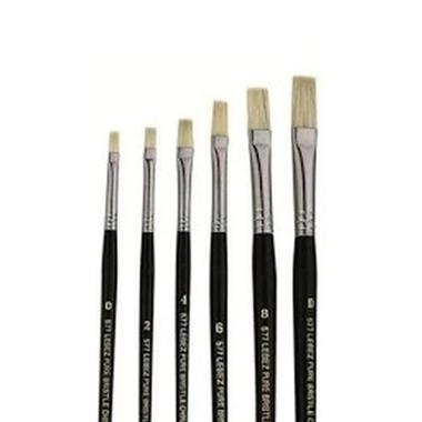 Blister 6 Pennelli in setola punta piatta varie misure