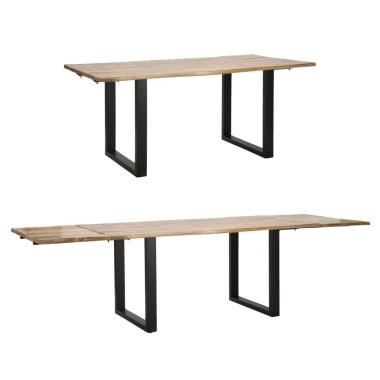 Tavolo da pranzo edge all. cm 180x90x77-lunghezza totale 280 (legno di mango)