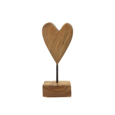 Scultura cuore in teak ric. cm 10x10x25 min 2 (pezzi unici - non rip. in serie)