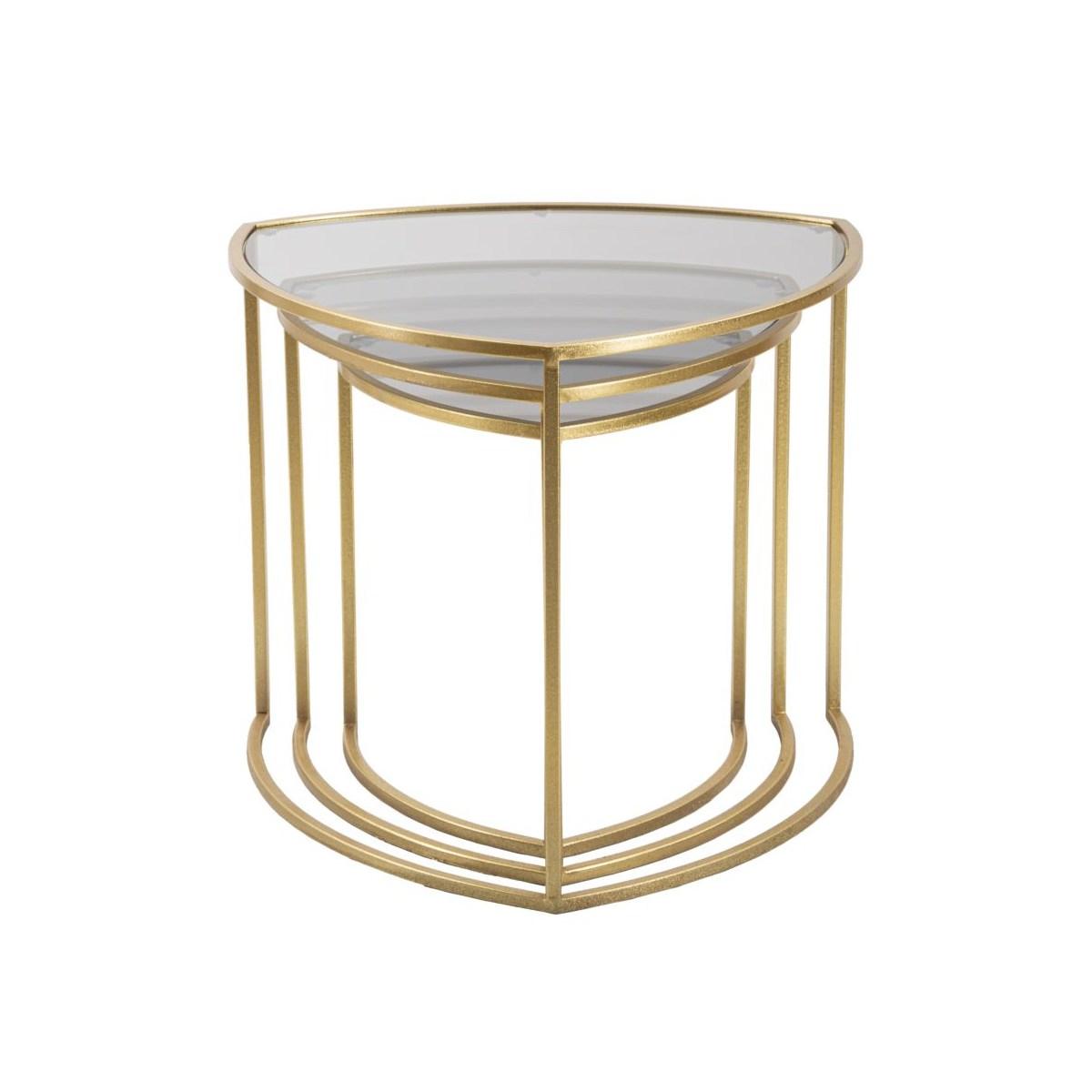 Tavolinetti da caffe' triangle set 3 pz cm Ø 60x50-50x45-40x40