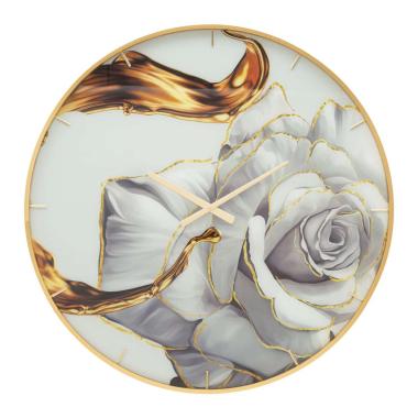 Orologio glass rose cm Ø 80x5