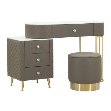 Toeletta sharon grigia c/puff cm 120x40x75 (misura puff Ø36x39)