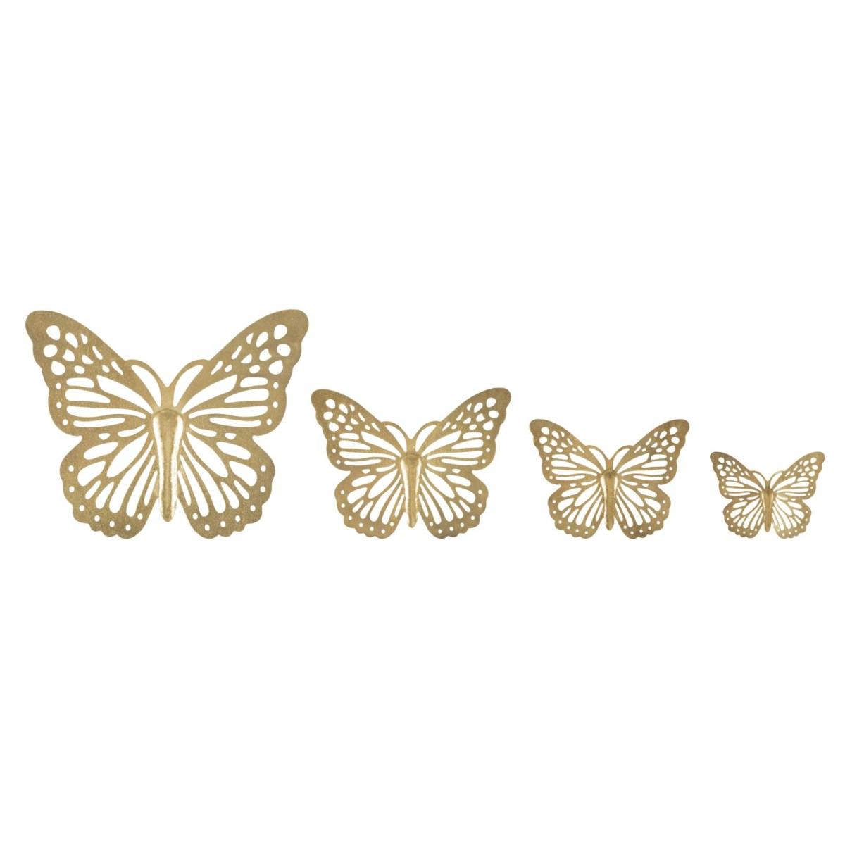 Farfalle da muro set 4 pz cm 35x2x29-25x2x19-20,5x2x16-16x2x12