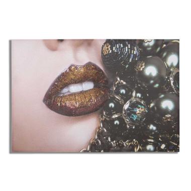 Stampa su tela beautiful lips cm 120x3,8x80