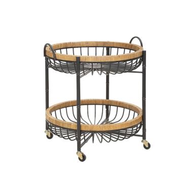 Carrello con doppio cestino cebu c/ruote cm 57x55,5x62,5