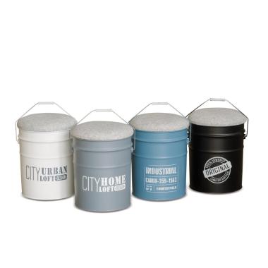 Pouf contenitore in ferro d31xh39 cm