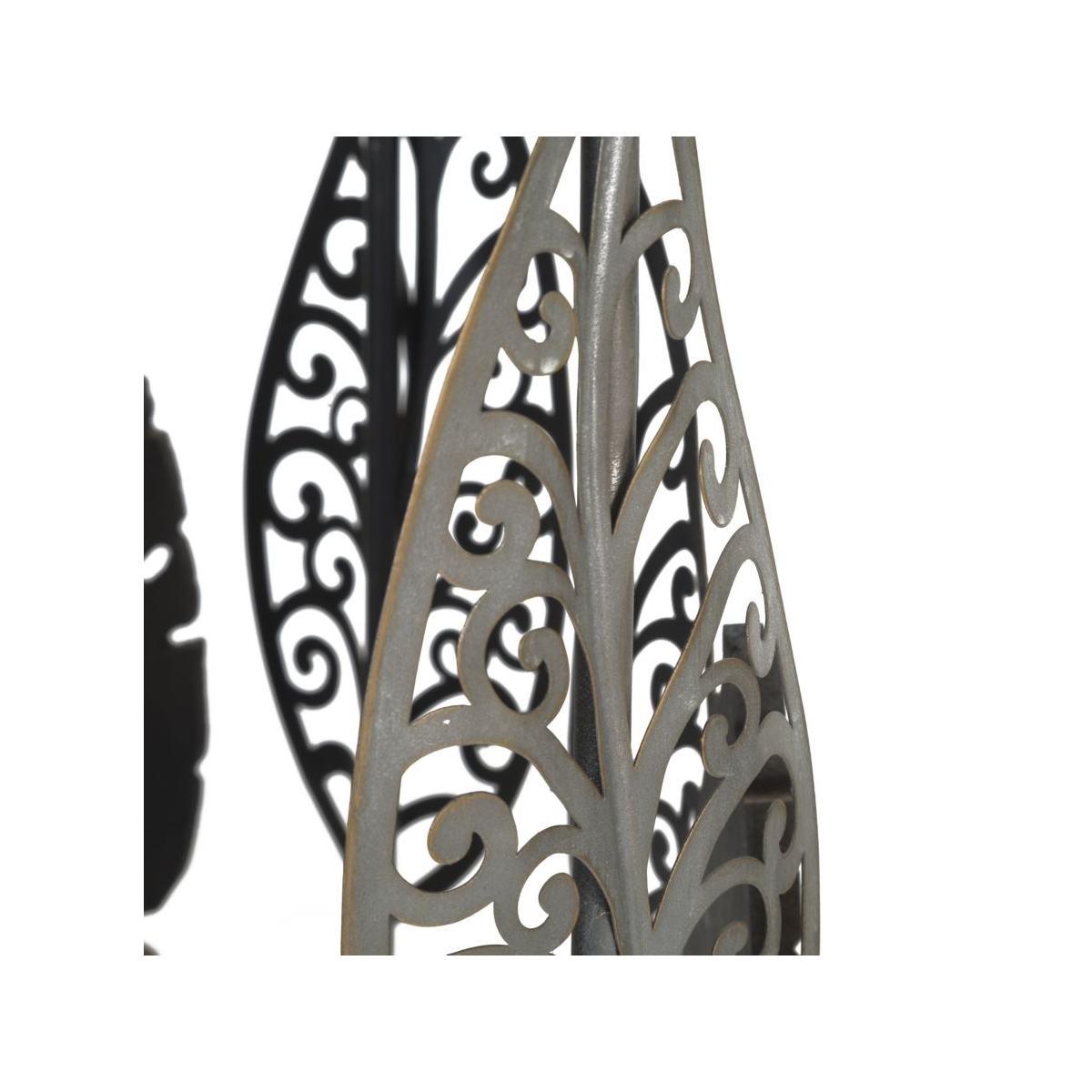 Tavolinetti in ferro e legno foglie coppia cm 38x55-33x50