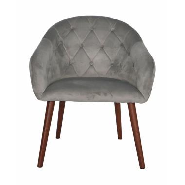 Poltrona in velluto darv grigia 62x65xh81 cm